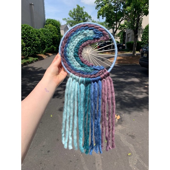 Blue Moon Weaving | Moon Macrame | Moon Wall Hanging | Nursery Moon Art - Picture 2 of 10